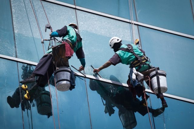 The easiest way to clean high windows